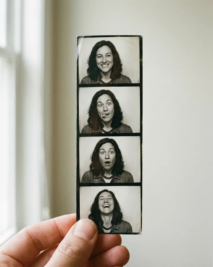 Example frame from the "Photo booth strip" AI trend